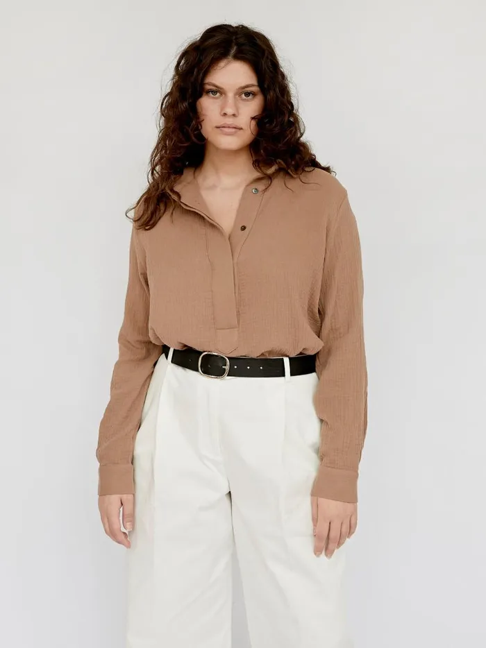 Women Hero Fidera Long Sleeve Shirt Almond The UNDONE Tops