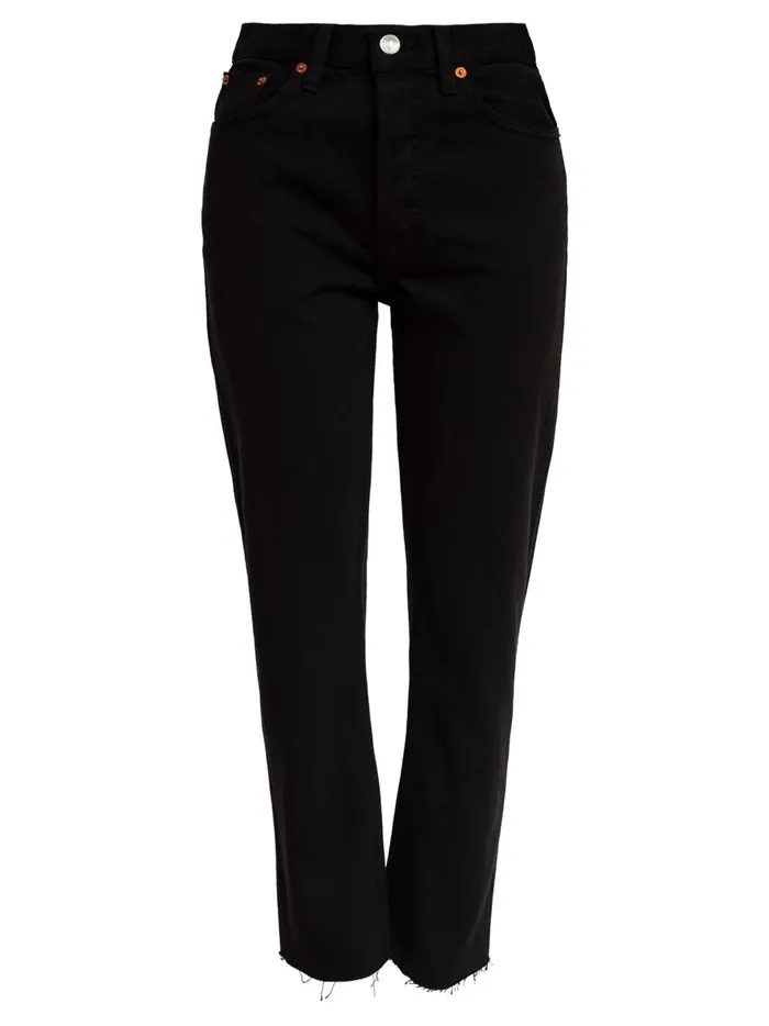 Women High Rise Stove Pipe Straight Leg Jean Black The UNDONE Denim