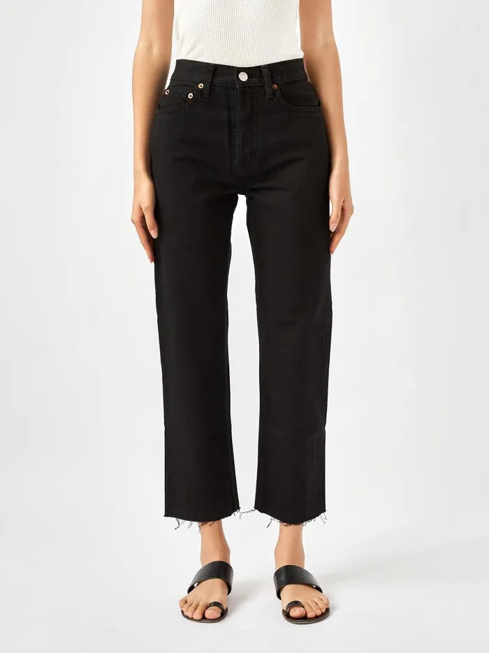 Women High Rise Stove Pipe Straight Leg Jean Black The UNDONE Denim
