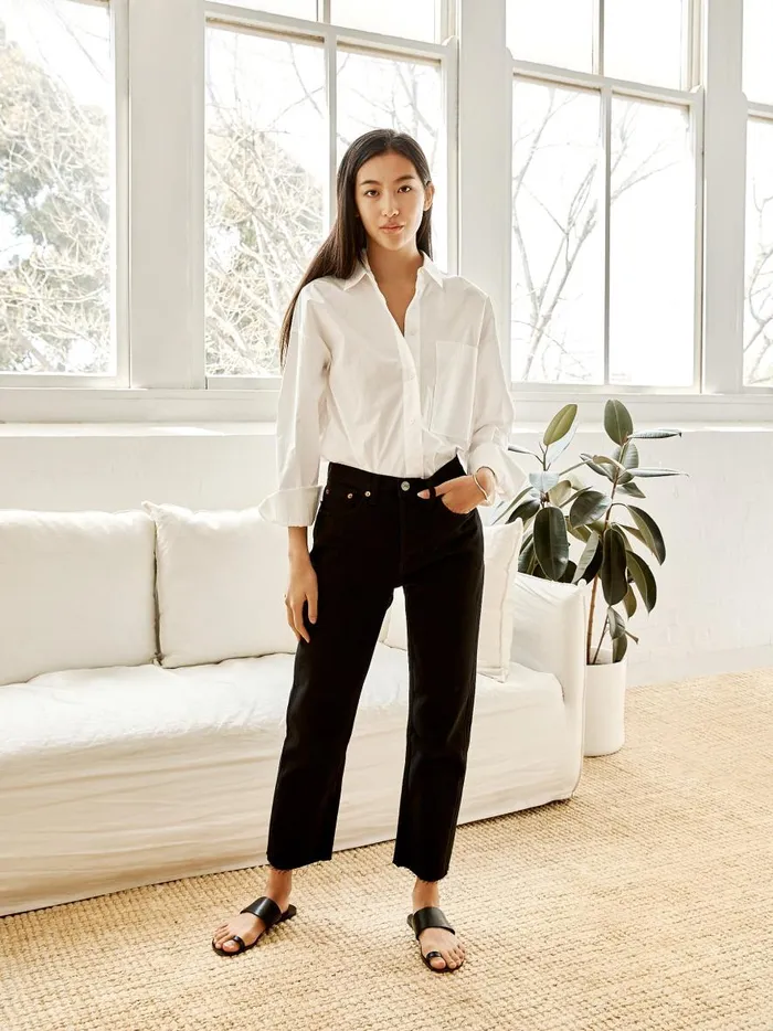 Women High Rise Stove Pipe Straight Leg Jean Black The UNDONE Denim