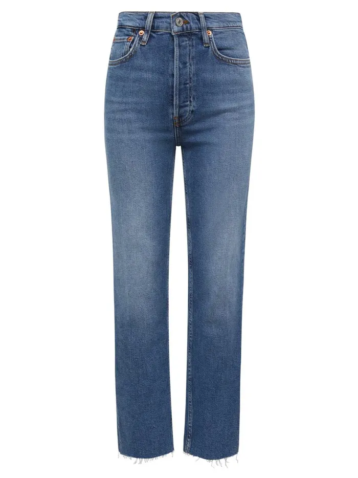 Women High Rise Stove Pipe Straight Leg Jean Mid 70s The UNDONE Denim