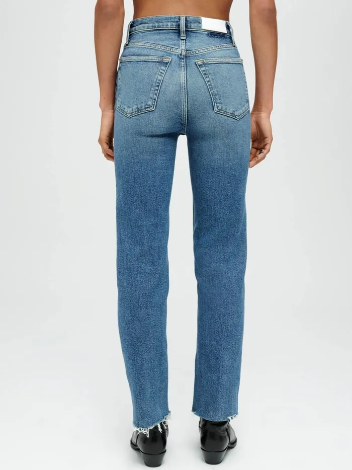 Women High Rise Stove Pipe Straight Leg Jean Mid 70s The UNDONE Denim