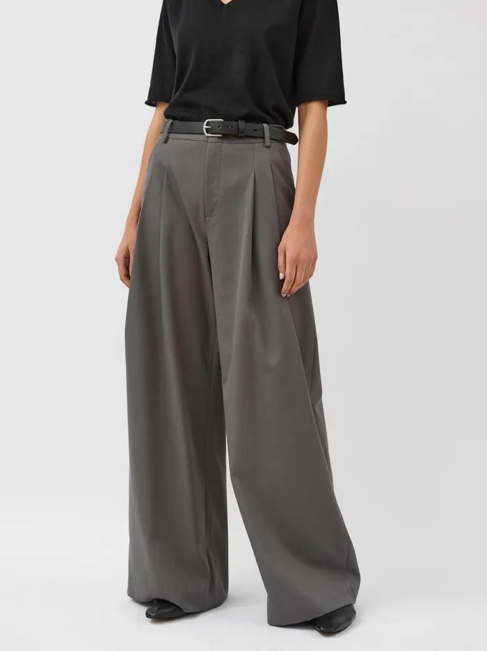 Women Homme Pleat Pants Pewter Grey The UNDONE Pants Women Homme Pleat Pants Pewter Grey The UNDONE Pants