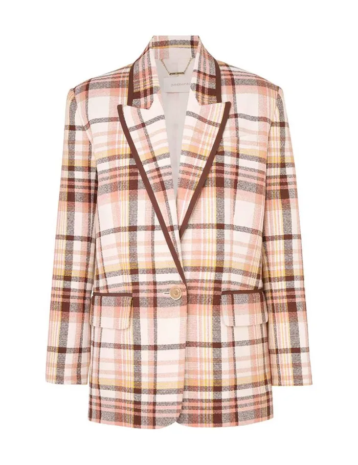 Women Jackets and Coats Zimmermann Matchmaker Check Jacket Cream Check