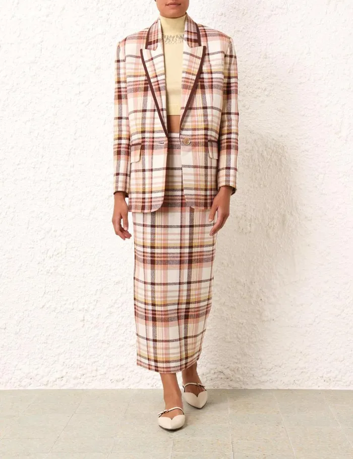 Women Jackets and Coats Zimmermann Matchmaker Check Jacket Cream Check