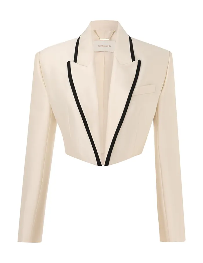 Women Jackets and Coats Zimmermann Matchmaker Cropped Jacket Cream