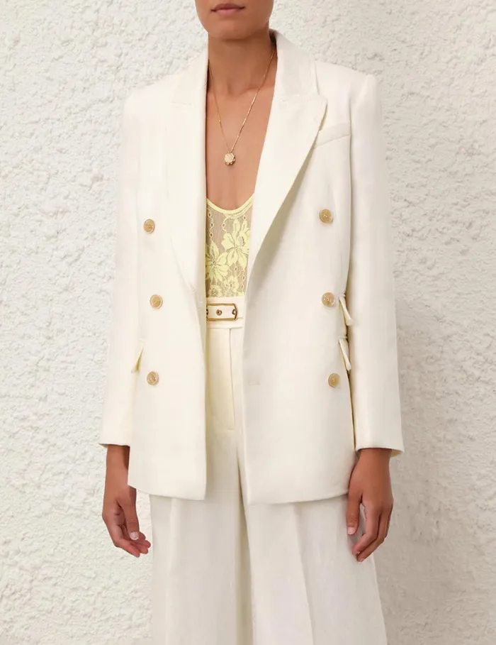 Women Jackets and Coats Zimmermann Matchmaker Tailored Jacket Ivory