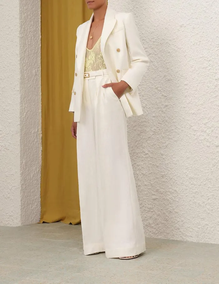 Women Jackets and Coats Zimmermann Matchmaker Tailored Jacket Ivory