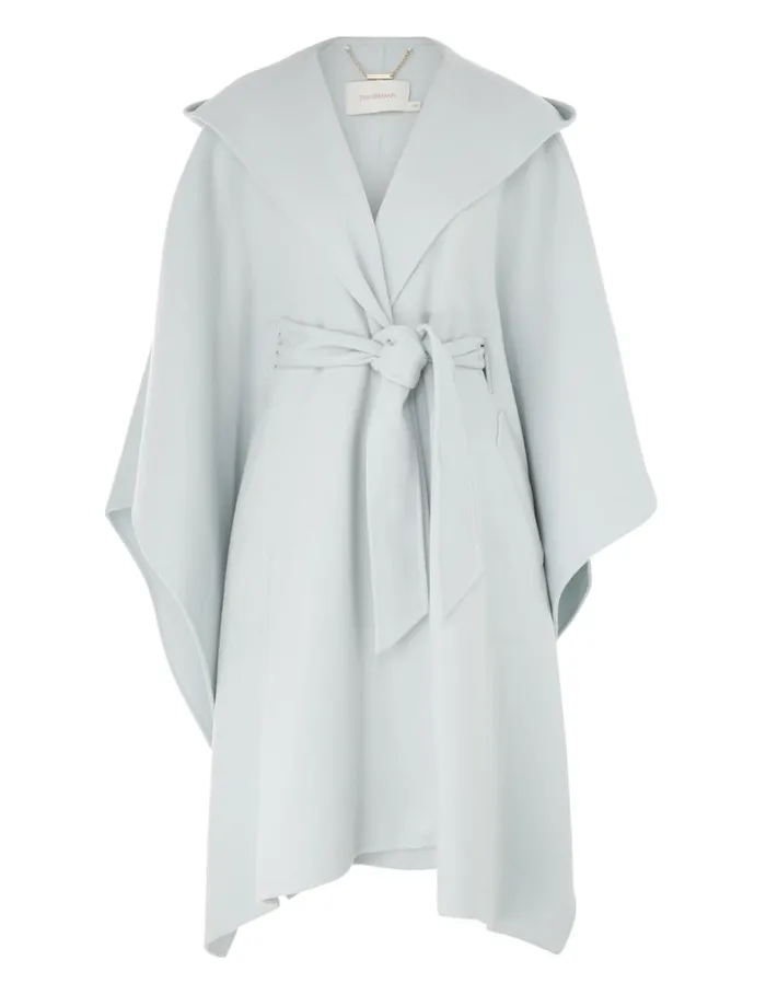 Women Jackets and Coats Zimmermann Natura Hooded Wool Cape Mint