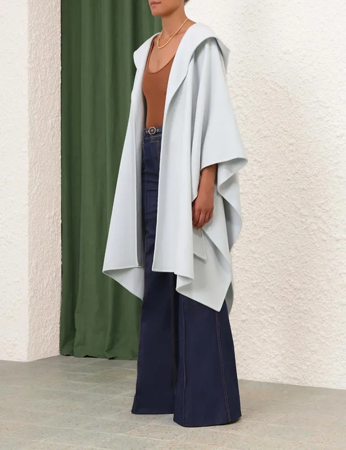 Women Jackets and Coats Zimmermann Natura Hooded Wool Cape Mint
