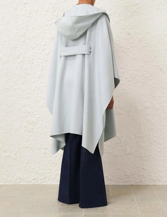 Women Jackets and Coats Zimmermann Natura Hooded Wool Cape Mint