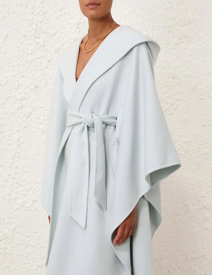 Women Jackets and Coats Zimmermann Natura Hooded Wool Cape Mint