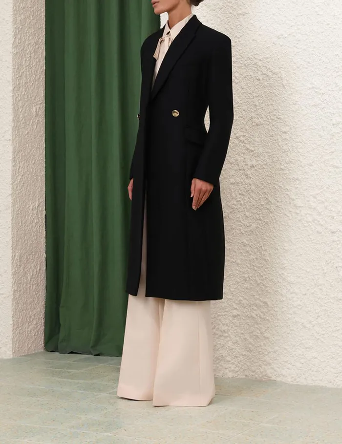 Women Jackets and Coats Zimmermann Natura Hourglass Coat Black