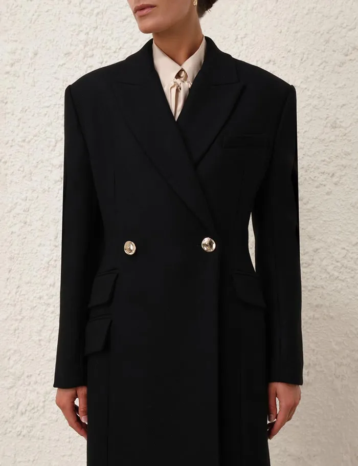 Women Jackets and Coats Zimmermann Natura Hourglass Coat Black