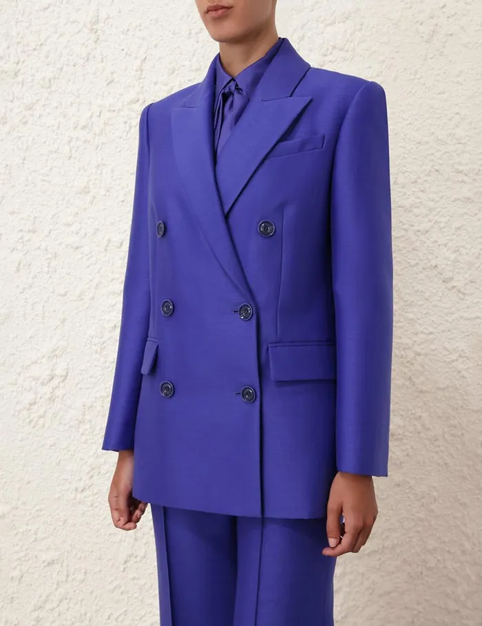 Women Jackets and Coats Zimmermann Natura Long Line Jacket Lapis