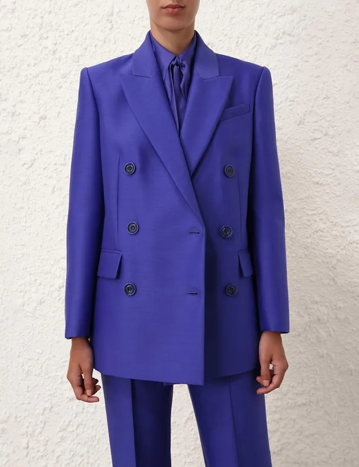 Women Jackets and Coats Zimmermann Natura Long Line Jacket Lapis