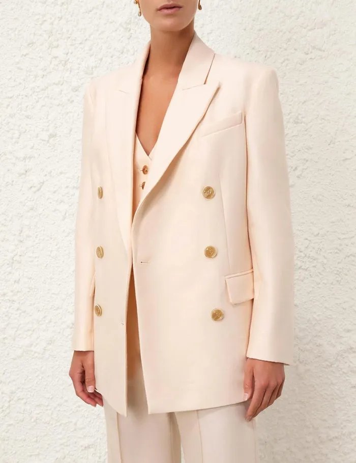 Women Jackets and Coats Zimmermann Natura Long Line Jacket Macadamia