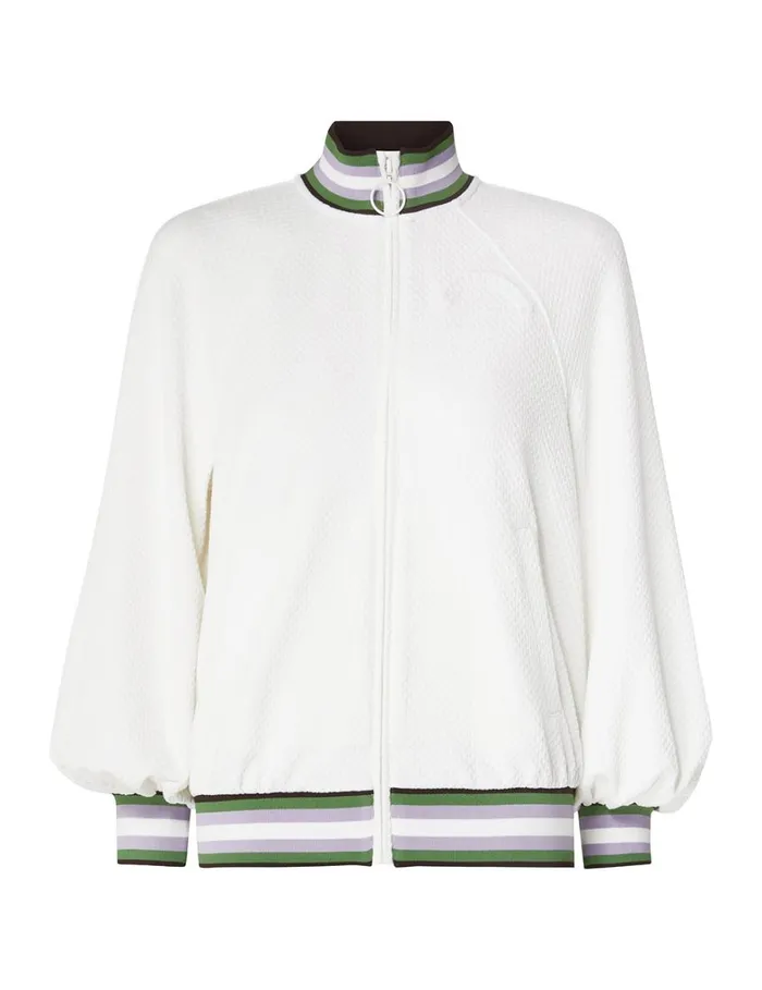 Women Jackets and Coats Zimmermann Natura Textured ZipUp Jacket Ivory