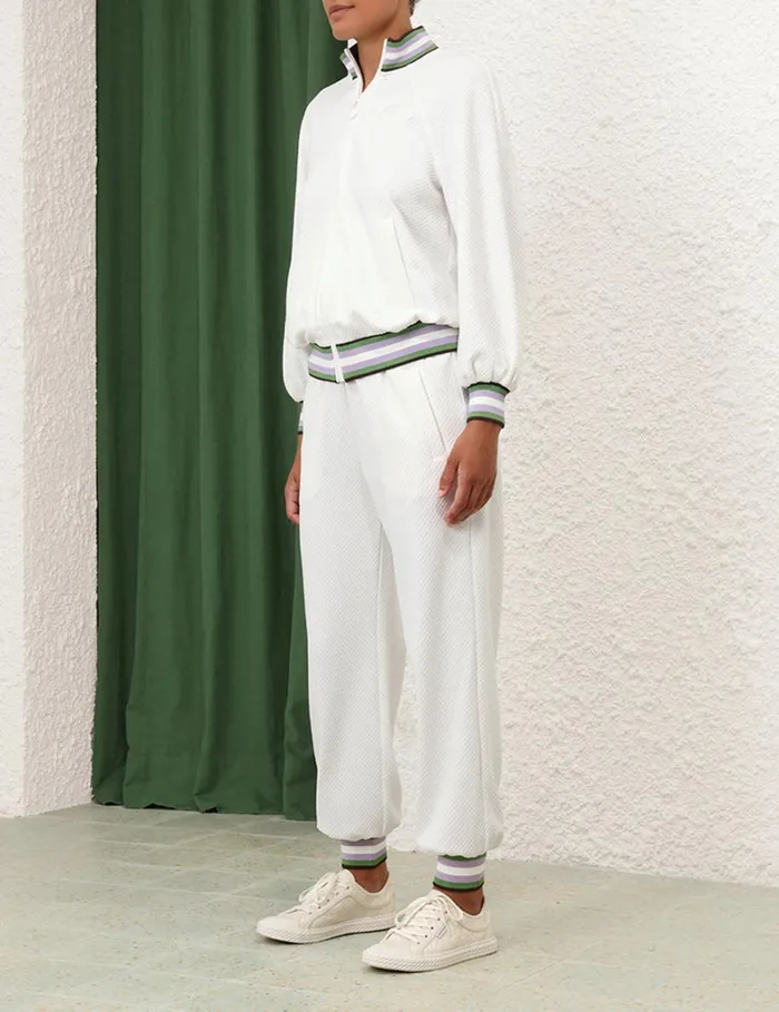 Women Jackets and Coats Zimmermann Natura Textured ZipUp Jacket Ivory