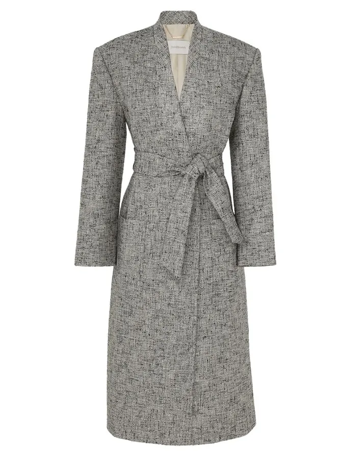 Women Jackets and Coats Zimmermann Tranquillity Collarless Coat Blackcream