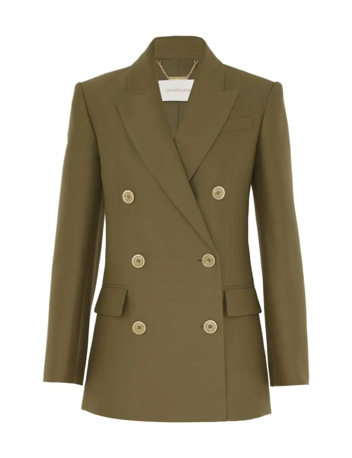 Women Jackets and Coats Zimmermann Tranquillity Long Line Jacket Light Olive