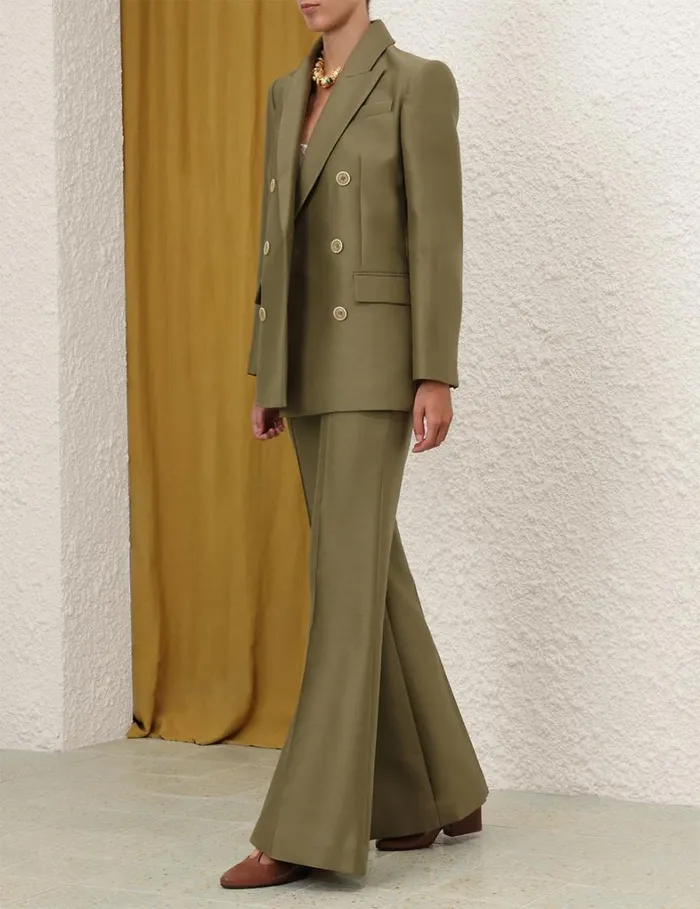 Women Jackets and Coats Zimmermann Tranquillity Long Line Jacket Light Olive