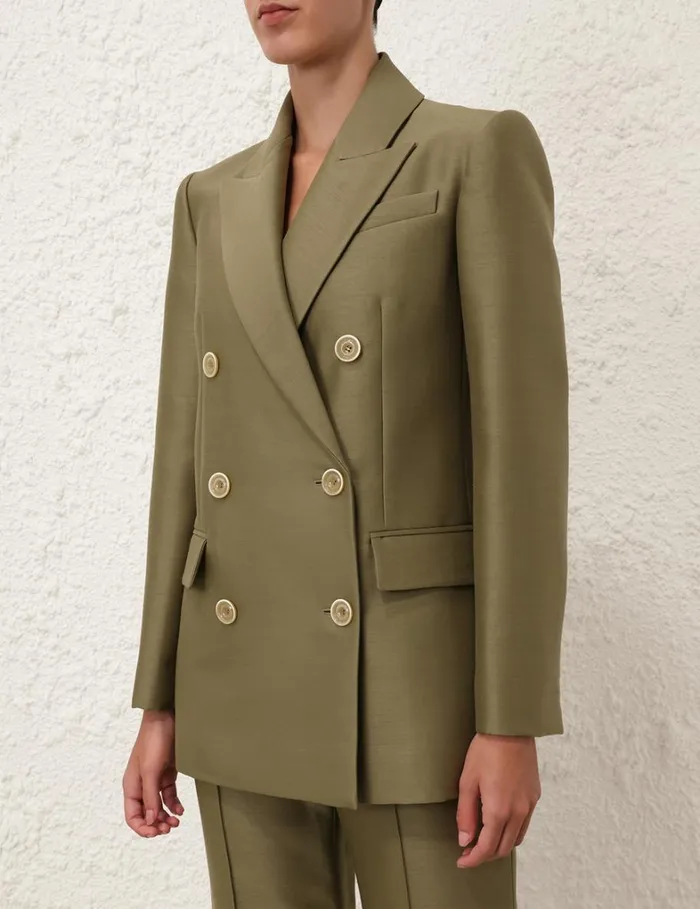 Women Jackets and Coats Zimmermann Tranquillity Long Line Jacket Light Olive
