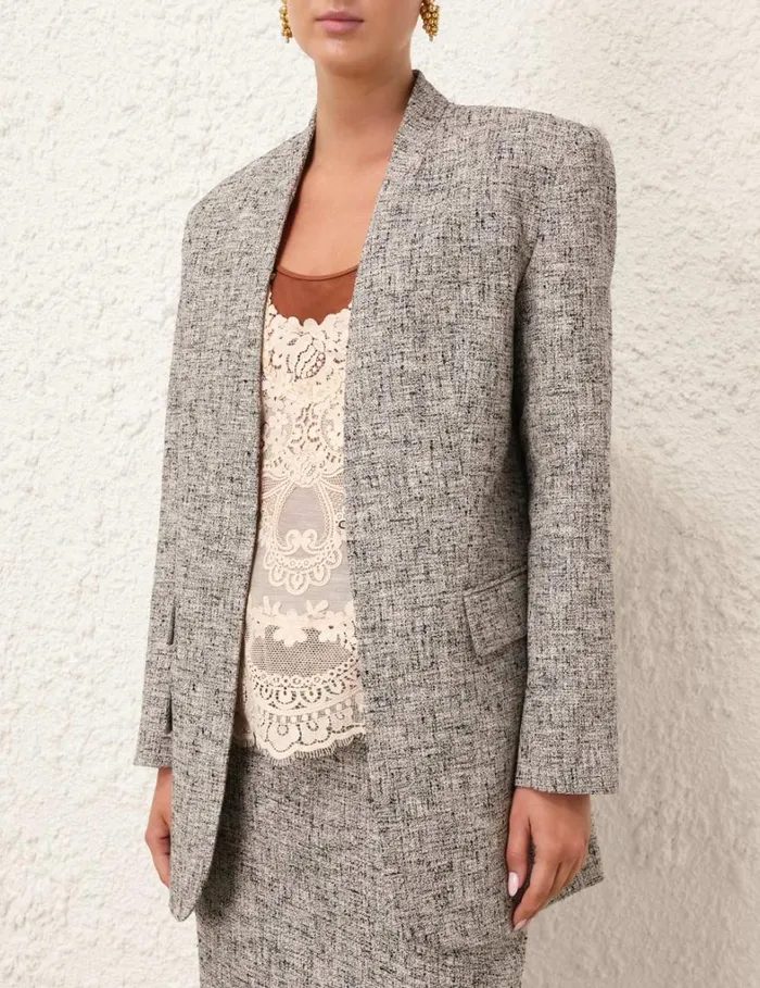 Women Jackets and Coats Zimmermann Tranquillity Oversized Jacket Blackcream