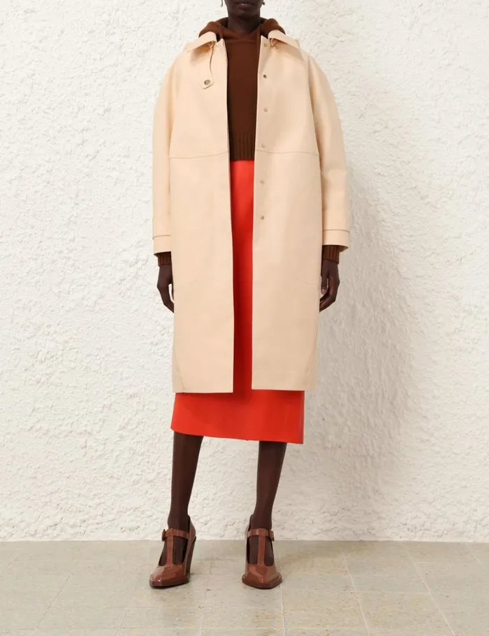 Women Jackets and Coats Zimmermann Tranquillity Poplin Crombie Peach