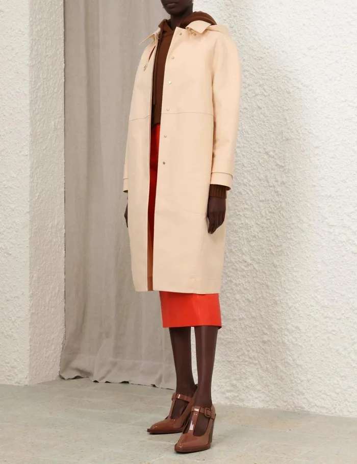 Women Jackets and Coats Zimmermann Tranquillity Poplin Crombie Peach