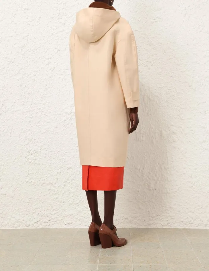 Women Jackets and Coats Zimmermann Tranquillity Poplin Crombie Peach