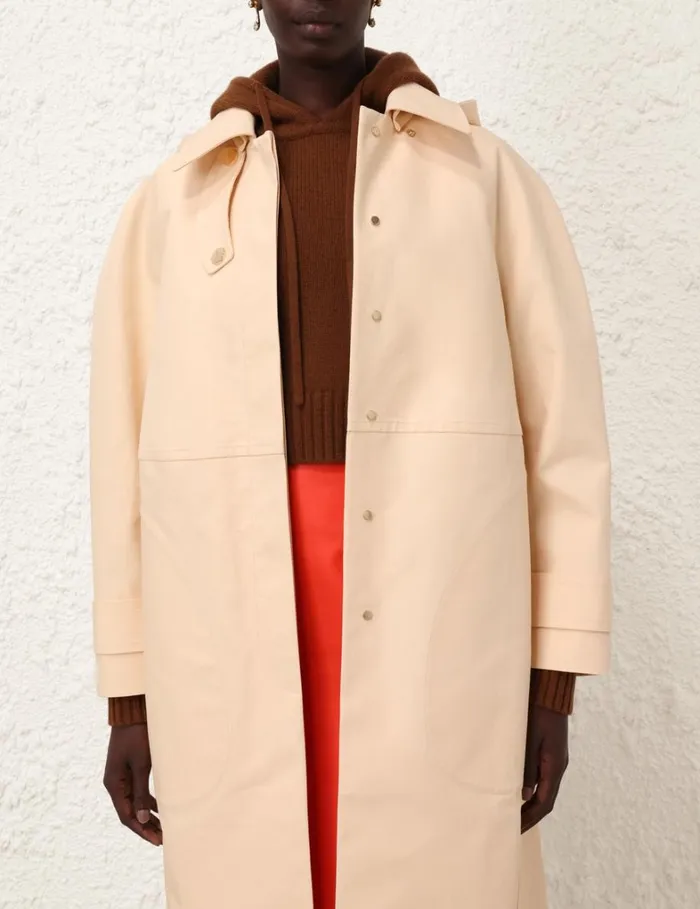 Women Jackets and Coats Zimmermann Tranquillity Poplin Crombie Peach