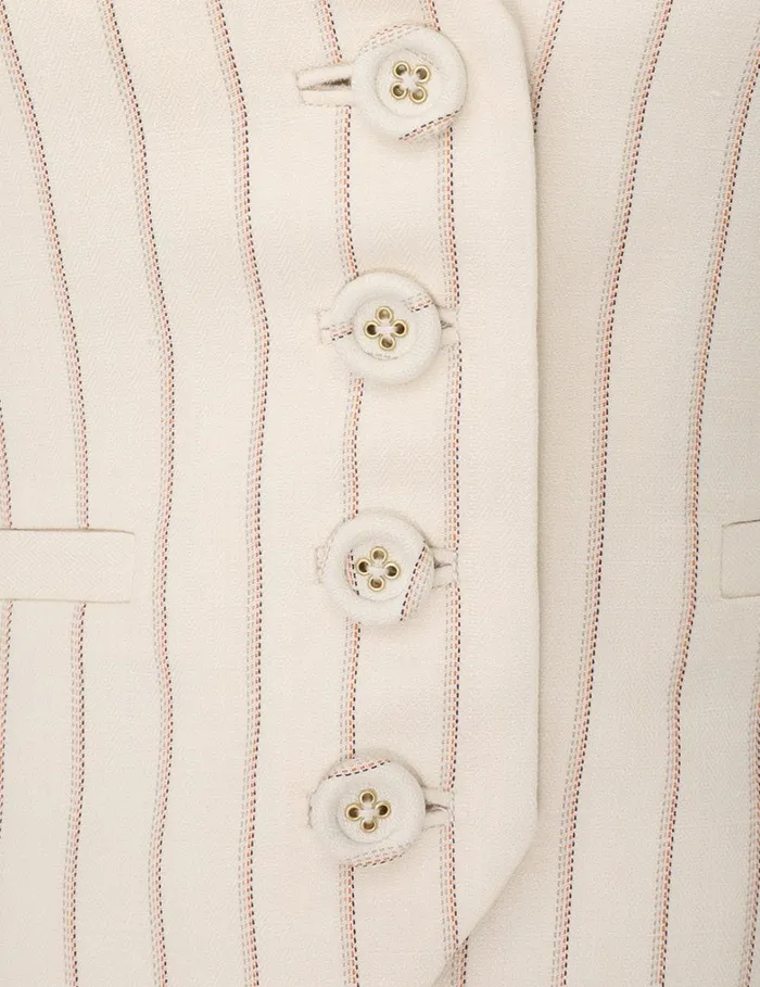 Women Jackets and Coats Zimmermann Tranquillity Waistcoat Cream Pinstripe