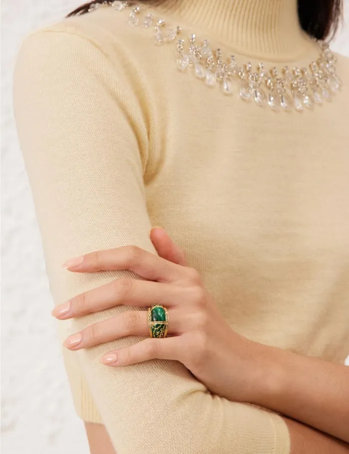 Women Jewellery Zimmermann Zimmemorabilia Ring Goldmalachite