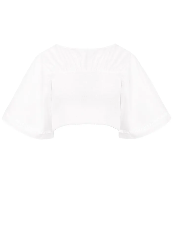 Women Jillian Cotton Top Optical White The UNDONE Tops