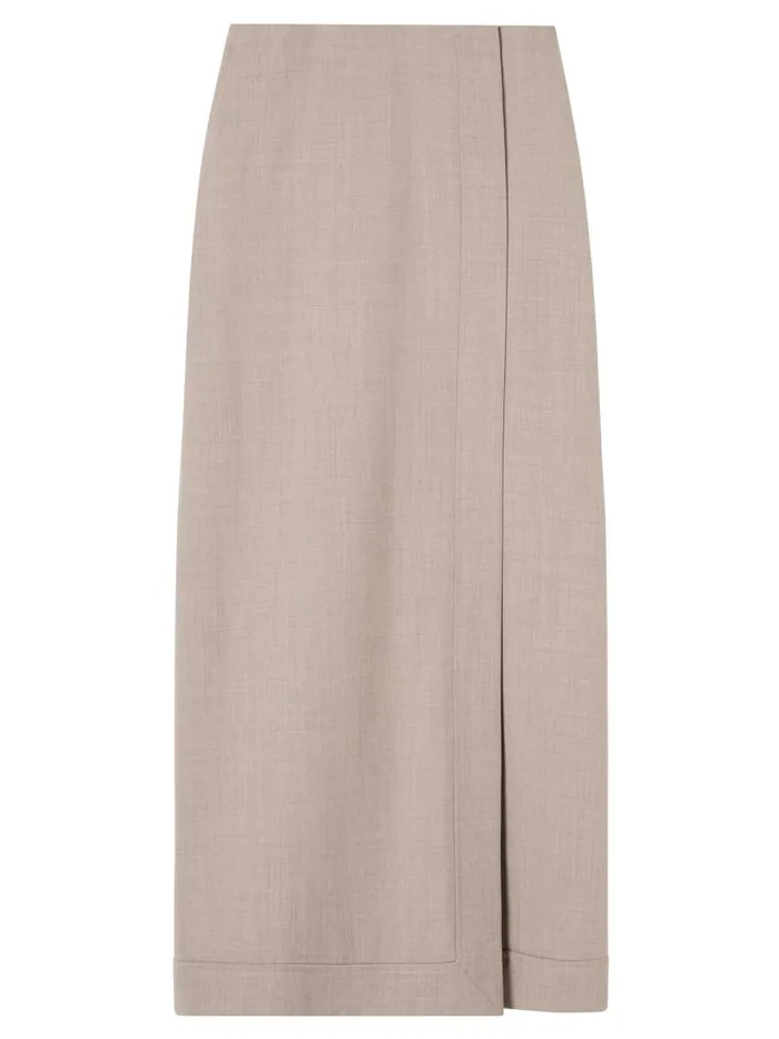 Women Joan Wrap Skirt Almond The UNDONE Skirts