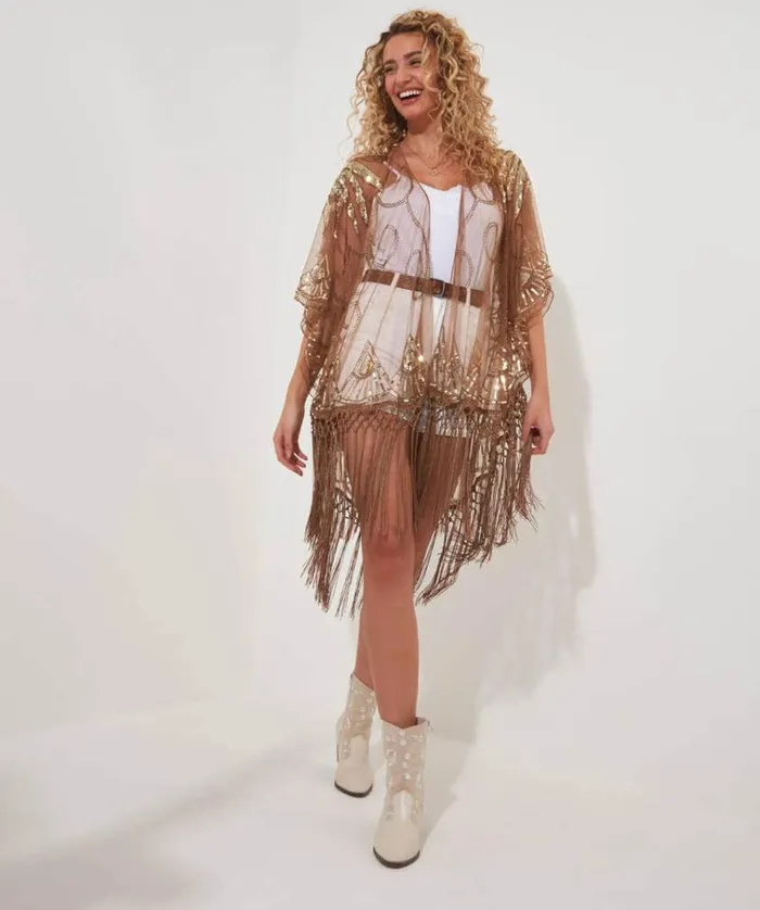 Women Joe Browns Accessories and Jewellery Golden Hour Sequin Kimono Women Joe Browns Accessories and Jewellery Golden Hour Sequin Kimono