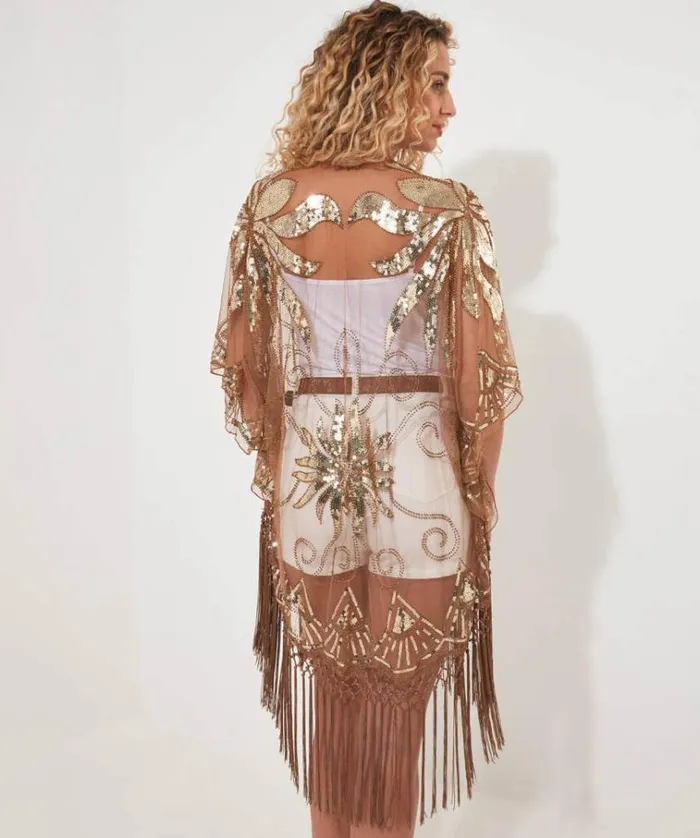 Women Joe Browns Accessories and Jewellery Golden Hour Sequin Kimono Women Joe Browns Accessories and Jewellery Golden Hour Sequin Kimono