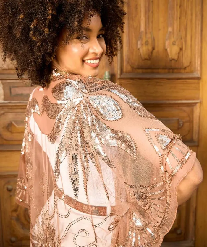 Women Joe Browns Accessories and Jewellery Golden Hour Sequin Kimono Women Joe Browns Accessories and Jewellery Golden Hour Sequin Kimono