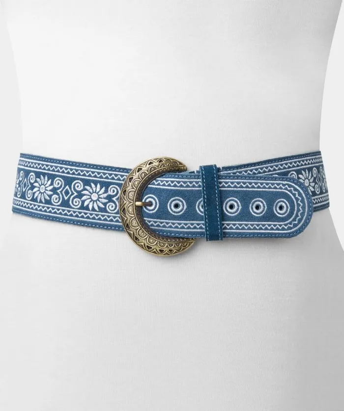 Women Joe Browns Accessories and Jewellery Into The Blues Embroidered Suede Belt