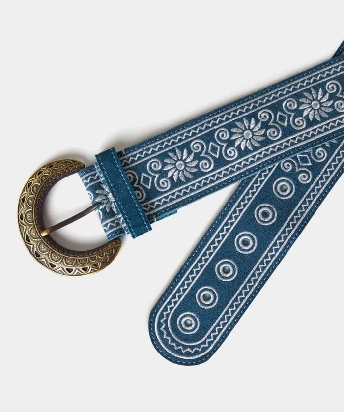 Women Joe Browns Accessories and Jewellery Into The Blues Embroidered Suede Belt Women Joe Browns Accessories and Jewellery Into The Blues Embroidered Suede Belt