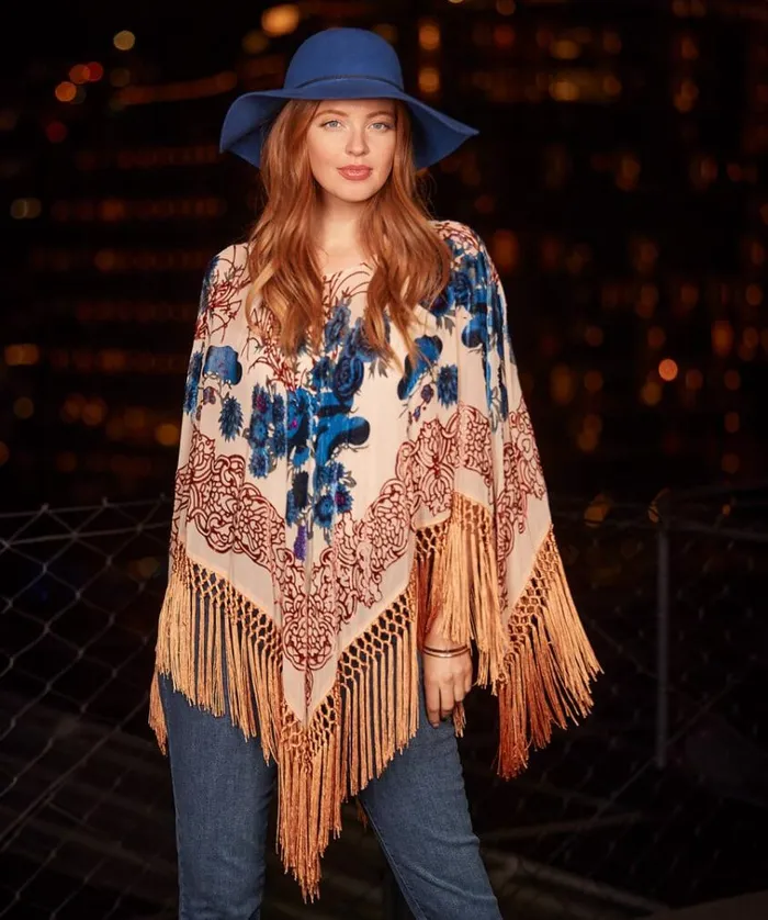 Women Joe Browns Accessories and Jewellery Paradise Lost Devore Poncho Women Joe Browns Accessories and Jewellery Paradise Lost Devore Poncho