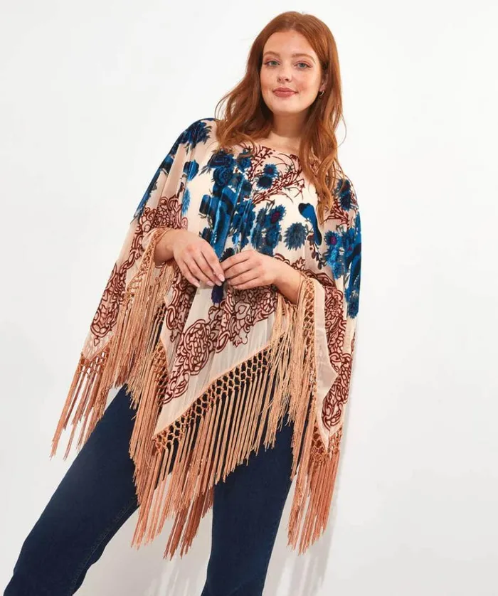 Women Joe Browns Accessories and Jewellery Paradise Lost Devore Poncho Women Joe Browns Accessories and Jewellery Paradise Lost Devore Poncho