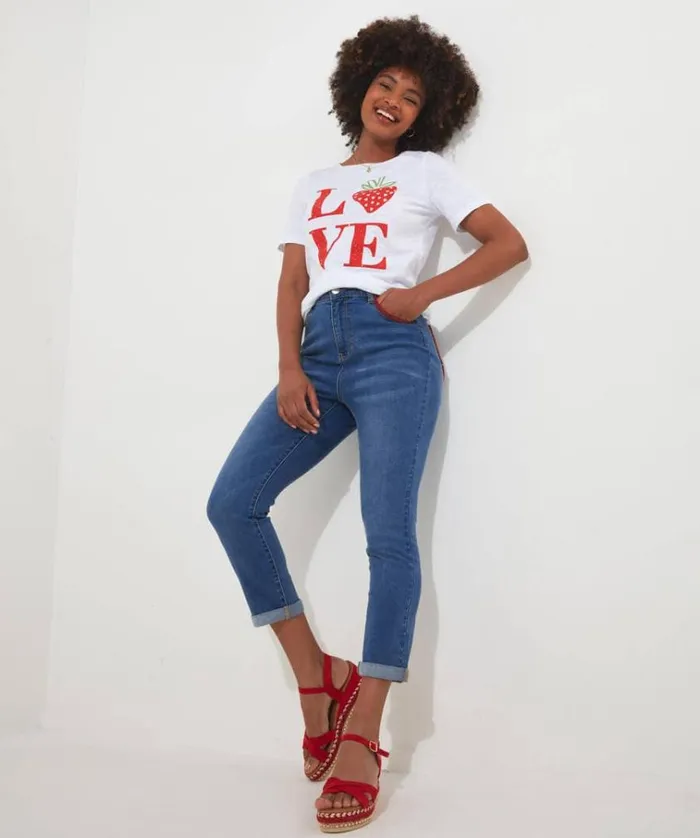 Women Joe Browns Denim Styles Strawberry Delight Crop Jeans