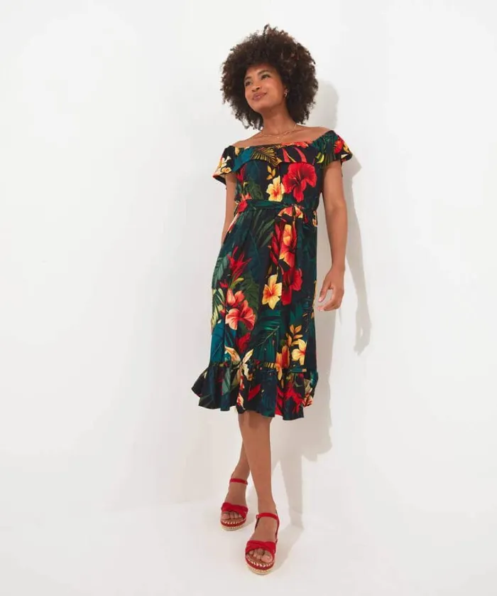Women Joe Browns Dresses Beautiful Bardot Printed Jersey Dress Women Joe Browns Dresses Beautiful Bardot Printed Jersey Dress