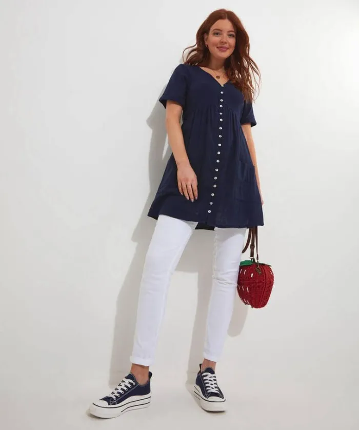 Women Joe Browns Dresses Crinkle Cotton Tunic Women Joe Browns Dresses Crinkle Cotton Tunic