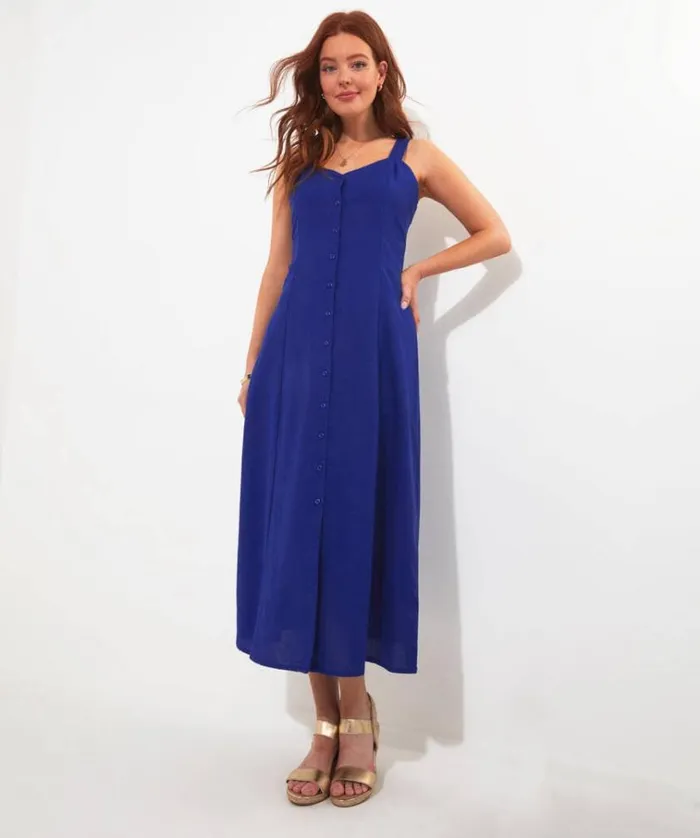 Women Joe Browns Dresses Jane Button Through Linen Blend Dress