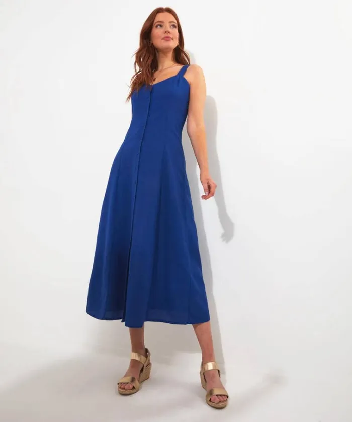 Women Joe Browns Dresses Jane Button Through Linen Blend Dress Women Joe Browns Dresses Jane Button Through Linen Blend Dress