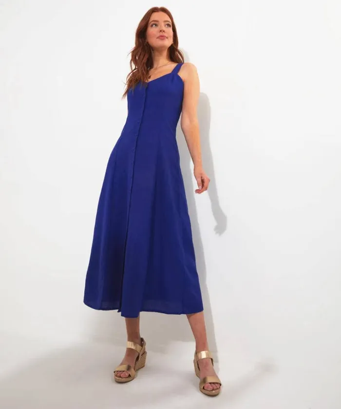 Women Joe Browns Dresses Jane Button Through Linen Blend Dress Women Joe Browns Dresses Jane Button Through Linen Blend Dress