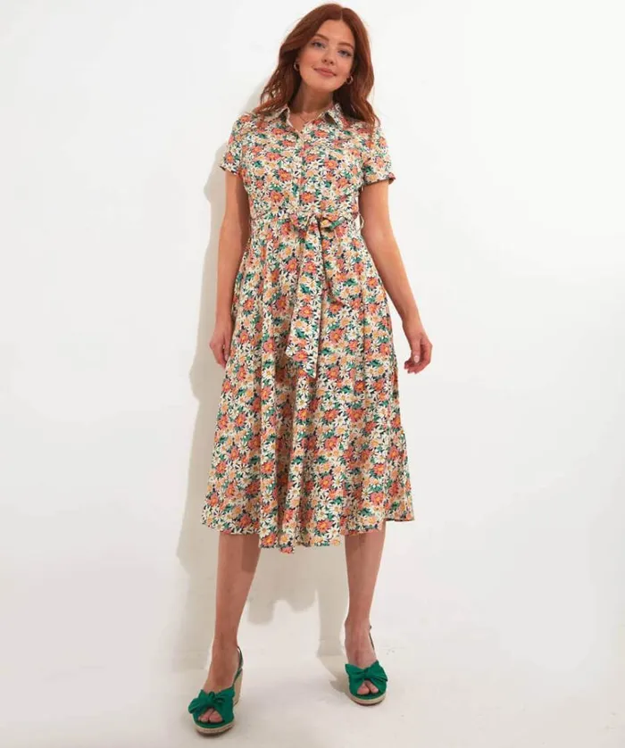 Women Joe Browns Dresses Linen Blend Floral Shirt Dress Women Joe Browns Dresses Linen Blend Floral Shirt Dress